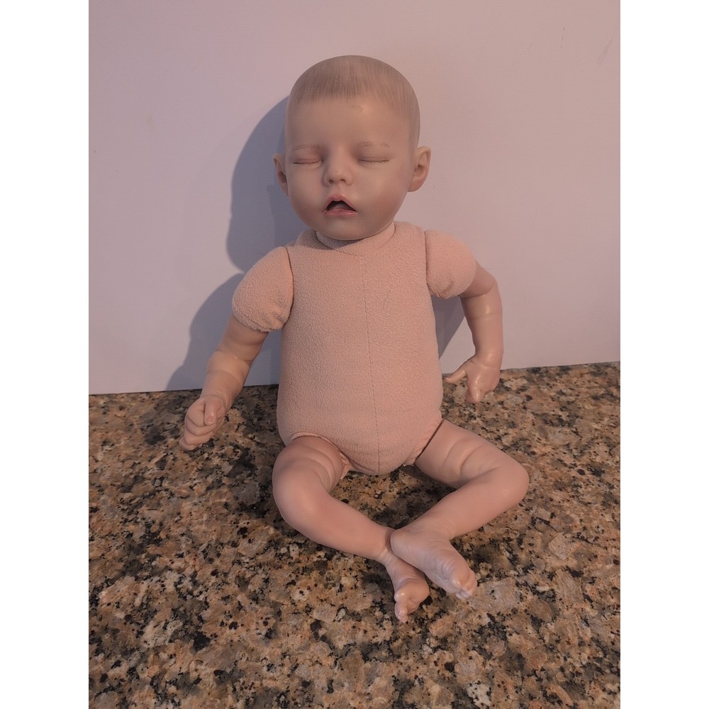 Sleeping Reborn Baby Vinyl Doll Rooted Lashes Painted Hair Soft Body
